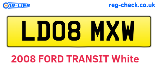 LD08MXW are the vehicle registration plates.