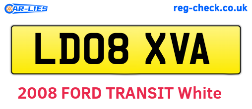 LD08XVA are the vehicle registration plates.