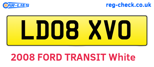 LD08XVO are the vehicle registration plates.