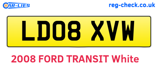 LD08XVW are the vehicle registration plates.