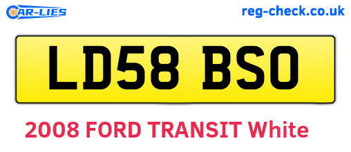 LD58BSO are the vehicle registration plates.
