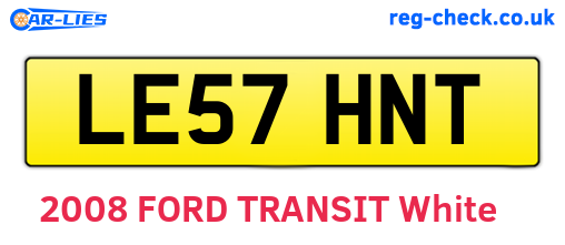 LE57HNT are the vehicle registration plates.