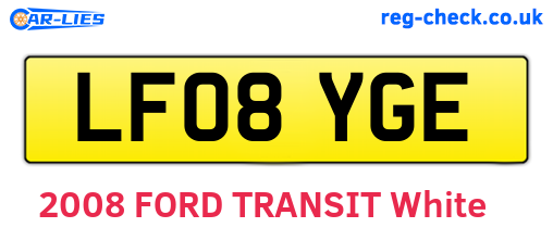 LF08YGE are the vehicle registration plates.