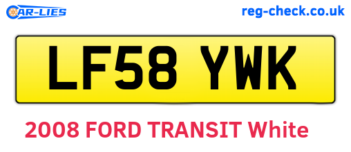 LF58YWK are the vehicle registration plates.
