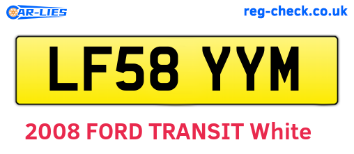 LF58YYM are the vehicle registration plates.