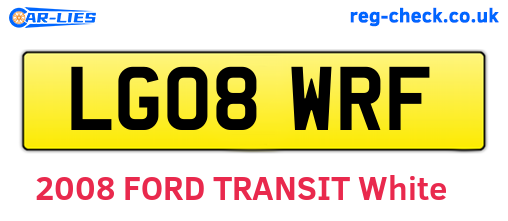 LG08WRF are the vehicle registration plates.