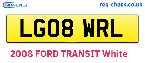 LG08WRL are the vehicle registration plates.