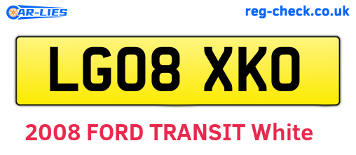 LG08XKO are the vehicle registration plates.