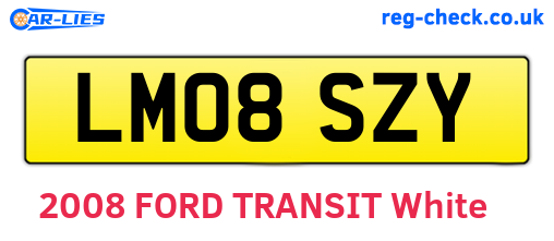 LM08SZY are the vehicle registration plates.