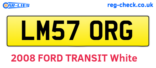 LM57ORG are the vehicle registration plates.