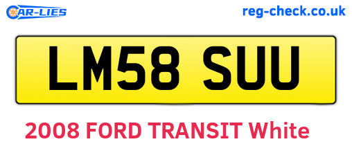 LM58SUU are the vehicle registration plates.