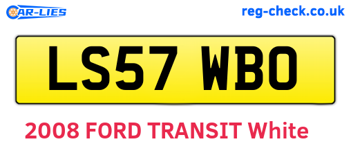 LS57WBO are the vehicle registration plates.