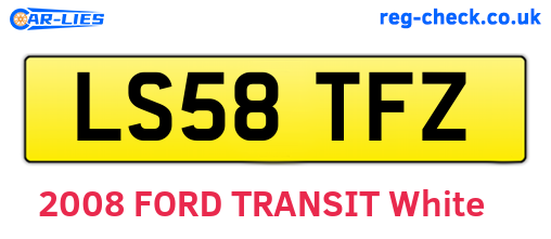 LS58TFZ are the vehicle registration plates.