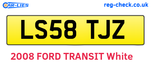 LS58TJZ are the vehicle registration plates.