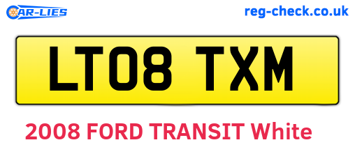 LT08TXM are the vehicle registration plates.