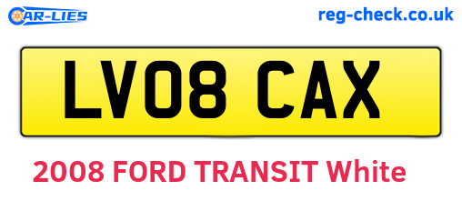 LV08CAX are the vehicle registration plates.