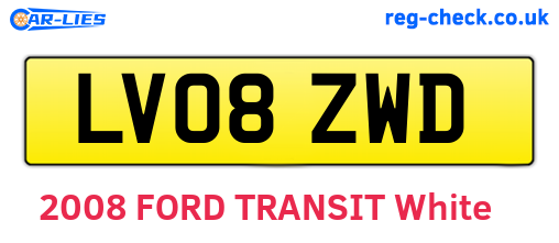 LV08ZWD are the vehicle registration plates.