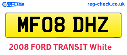 MF08DHZ are the vehicle registration plates.