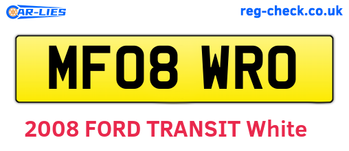 MF08WRO are the vehicle registration plates.
