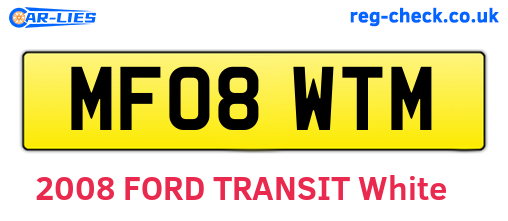 MF08WTM are the vehicle registration plates.