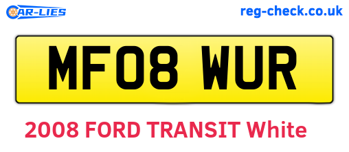 MF08WUR are the vehicle registration plates.