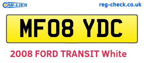 MF08YDC are the vehicle registration plates.
