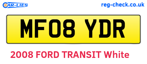 MF08YDR are the vehicle registration plates.