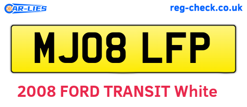 MJ08LFP are the vehicle registration plates.