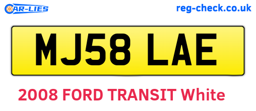 MJ58LAE are the vehicle registration plates.