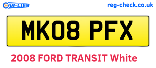 MK08PFX are the vehicle registration plates.