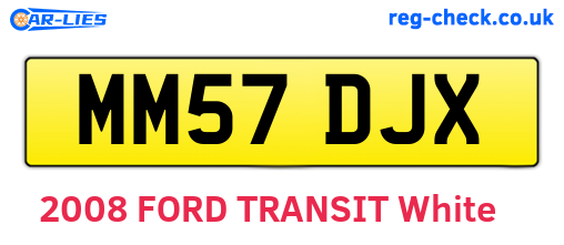 MM57DJX are the vehicle registration plates.