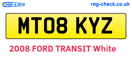 MT08KYZ are the vehicle registration plates.