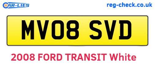MV08SVD are the vehicle registration plates.