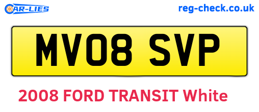 MV08SVP are the vehicle registration plates.