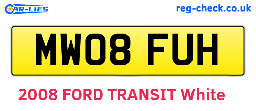 MW08FUH are the vehicle registration plates.