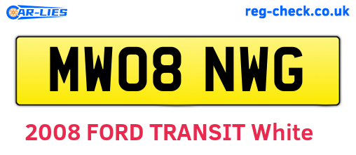 MW08NWG are the vehicle registration plates.
