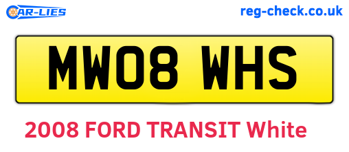 MW08WHS are the vehicle registration plates.