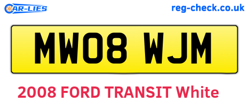 MW08WJM are the vehicle registration plates.