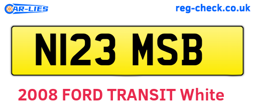 N123MSB are the vehicle registration plates.