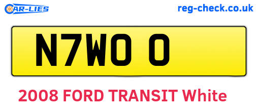 N7WOO are the vehicle registration plates.