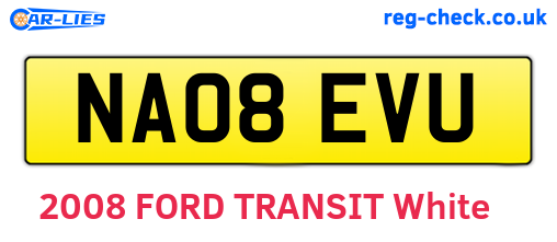 NA08EVU are the vehicle registration plates.