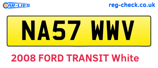 NA57WWV are the vehicle registration plates.