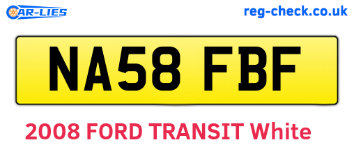 NA58FBF are the vehicle registration plates.
