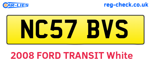 NC57BVS are the vehicle registration plates.