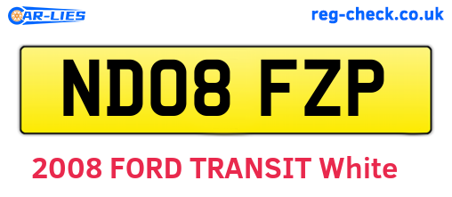 ND08FZP are the vehicle registration plates.