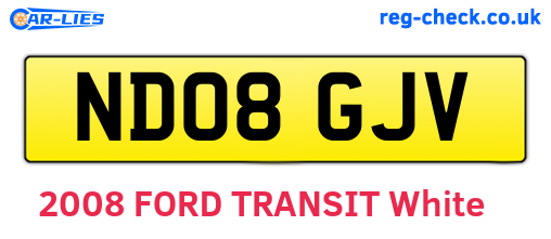 ND08GJV are the vehicle registration plates.