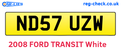 ND57UZW are the vehicle registration plates.