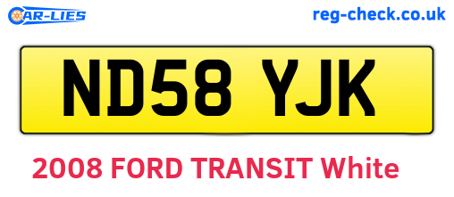 ND58YJK are the vehicle registration plates.