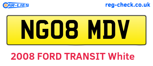 NG08MDV are the vehicle registration plates.