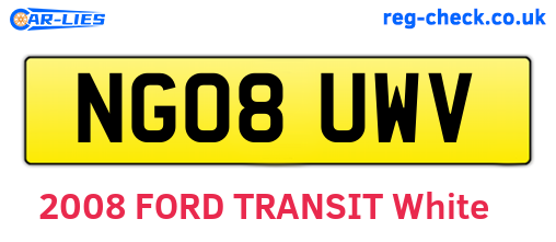 NG08UWV are the vehicle registration plates.